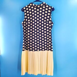 Vintage 60s polka dot with pleated skirt dress